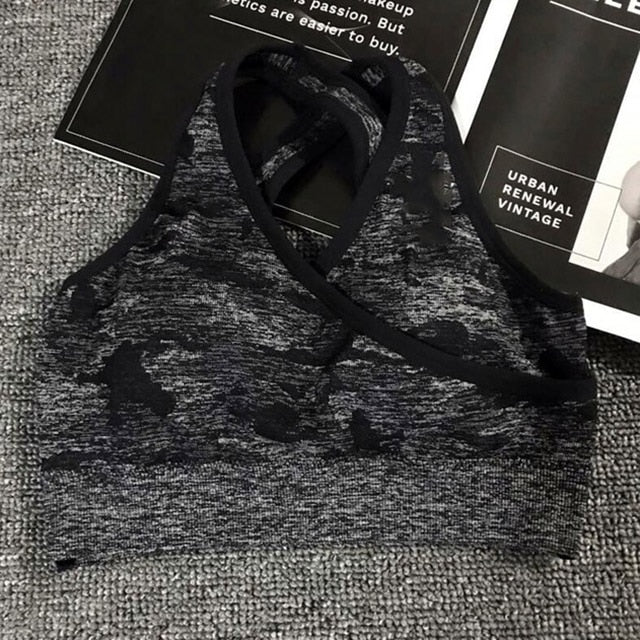 SALSPOR Camo Seamless Yoga Set Women Shark Fitness Clothing Camo Leggings + High Impact Sport Bra 2 Pcs Gym Sportswear Tracksuit