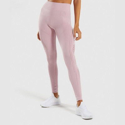 Women Seamless Yoga Sets Workout Clothes for Women Long Sleeve Crop Top + Mesh Leggings Running Sport Suit Gym Clothing 2 Pieces