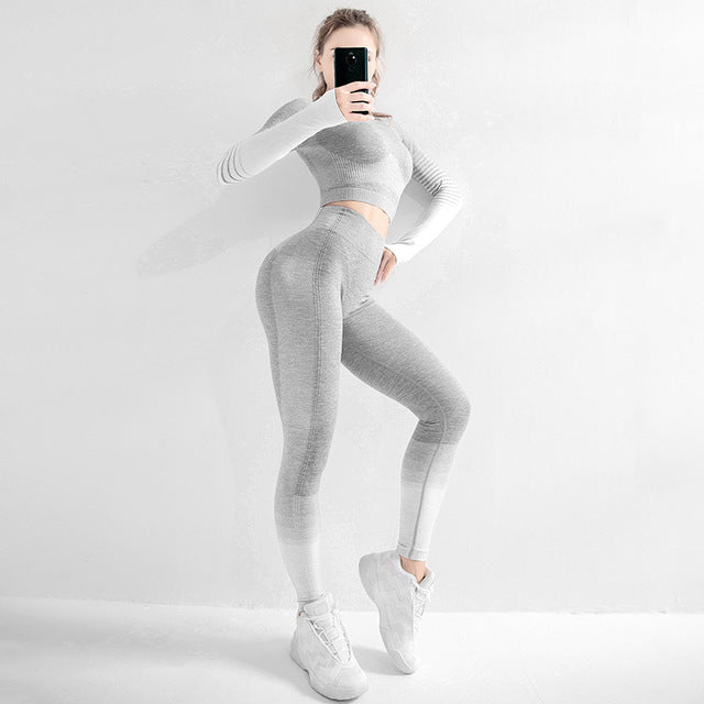 Seamless Yoga Leggings And Top bra Yoga Set Tracksuit For Women Workout Gym Clothing Sport Clothes Gym Sets Women's SportsWear