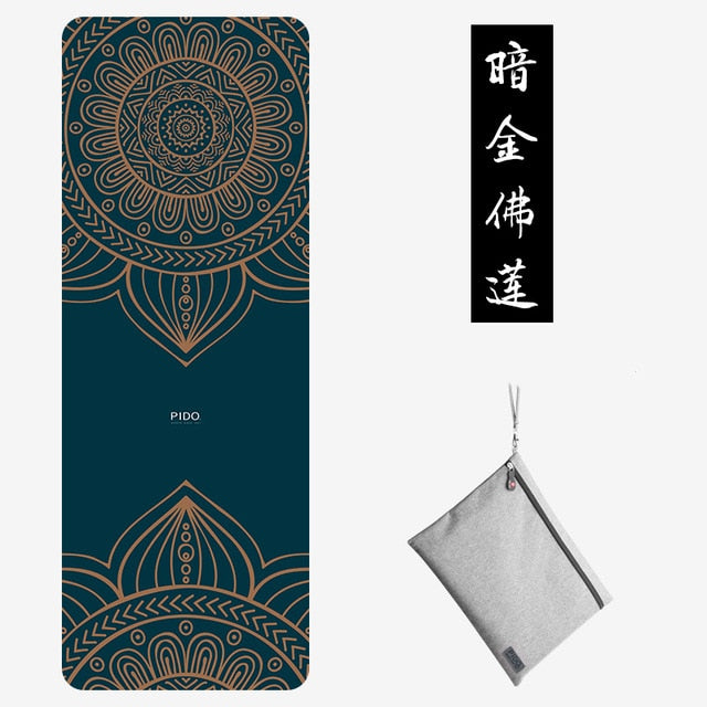 PIDO Natural Rubber Yoga Mat 185*68*0.15cm Printing  Anti-skid And Wide Portable Folding Yoga Mat Suede Thin Blanket