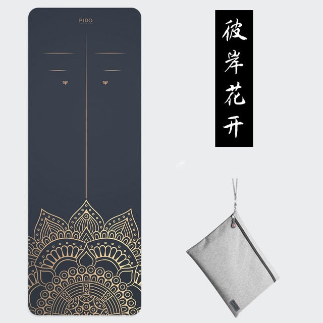 PIDO Natural Rubber Yoga Mat 185*68*0.15cm Printing  Anti-skid And Wide Portable Folding Yoga Mat Suede Thin Blanket