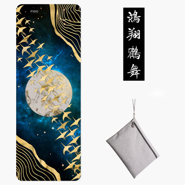 PIDO Natural Rubber Yoga Mat 185*68*0.15cm Printing  Anti-skid And Wide Portable Folding Yoga Mat Suede Thin Blanket