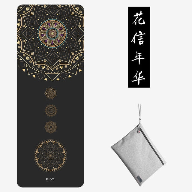 PIDO Natural Rubber Yoga Mat 185*68*0.15cm Printing  Anti-skid And Wide Portable Folding Yoga Mat Suede Thin Blanket