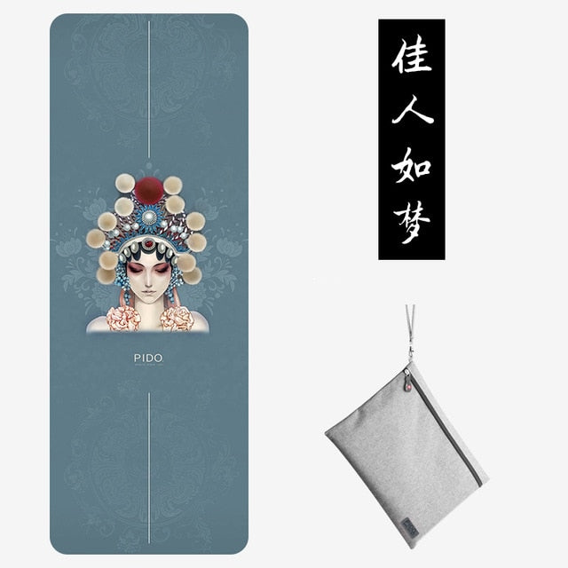 PIDO Natural Rubber Yoga Mat 185*68*0.15cm Printing  Anti-skid And Wide Portable Folding Yoga Mat Suede Thin Blanket