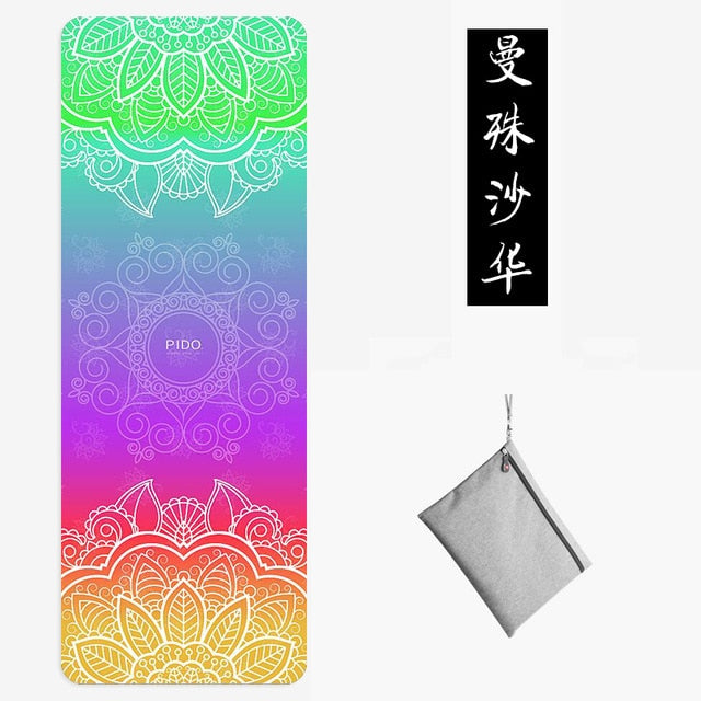 PIDO Natural Rubber Yoga Mat 185*68*0.15cm Printing  Anti-skid And Wide Portable Folding Yoga Mat Suede Thin Blanket