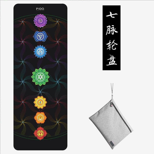 PIDO Natural Rubber Yoga Mat 185*68*0.15cm Printing  Anti-skid And Wide Portable Folding Yoga Mat Suede Thin Blanket
