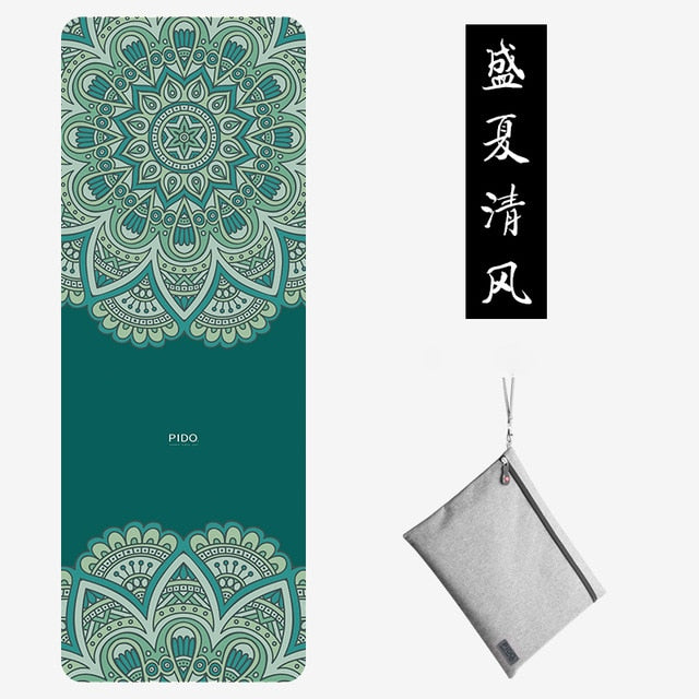 PIDO Natural Rubber Yoga Mat 185*68*0.15cm Printing  Anti-skid And Wide Portable Folding Yoga Mat Suede Thin Blanket
