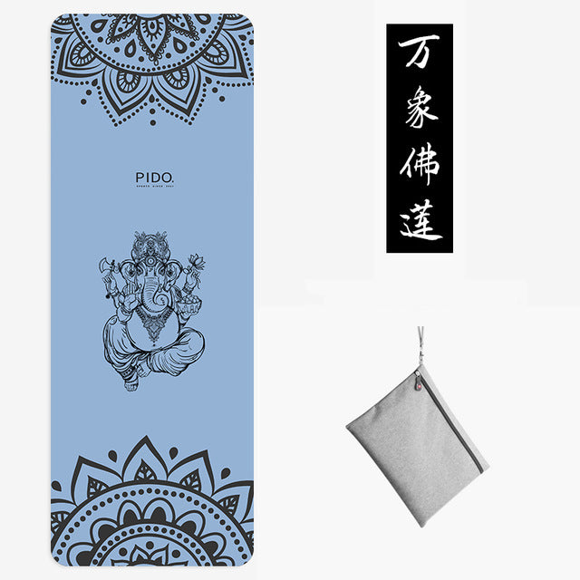 PIDO Natural Rubber Yoga Mat 185*68*0.15cm Printing  Anti-skid And Wide Portable Folding Yoga Mat Suede Thin Blanket