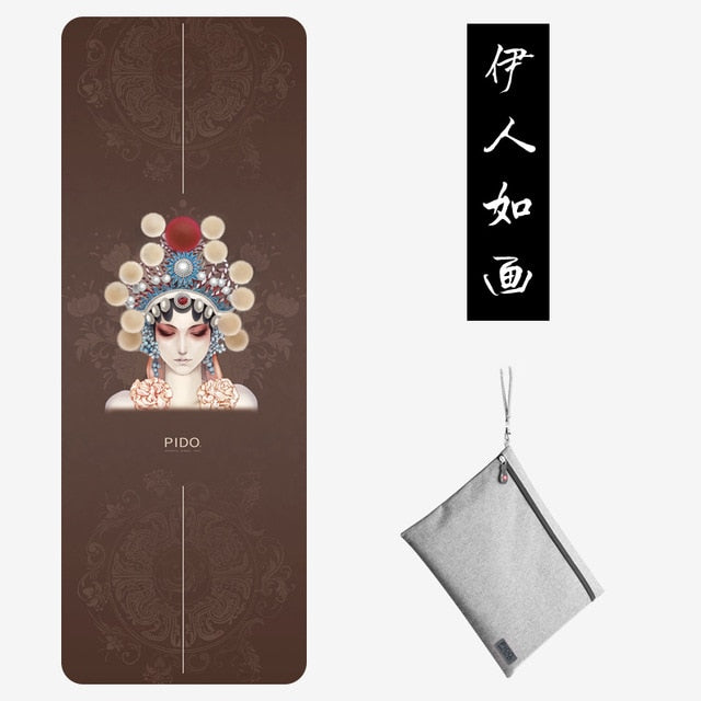 PIDO Natural Rubber Yoga Mat 185*68*0.15cm Printing  Anti-skid And Wide Portable Folding Yoga Mat Suede Thin Blanket