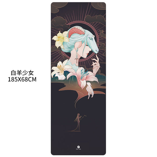 PIDO Natural Rubber Yoga Mat 185*68*0.15cm Printing  Anti-skid And Wide Portable Folding Yoga Mat Suede Thin Blanket