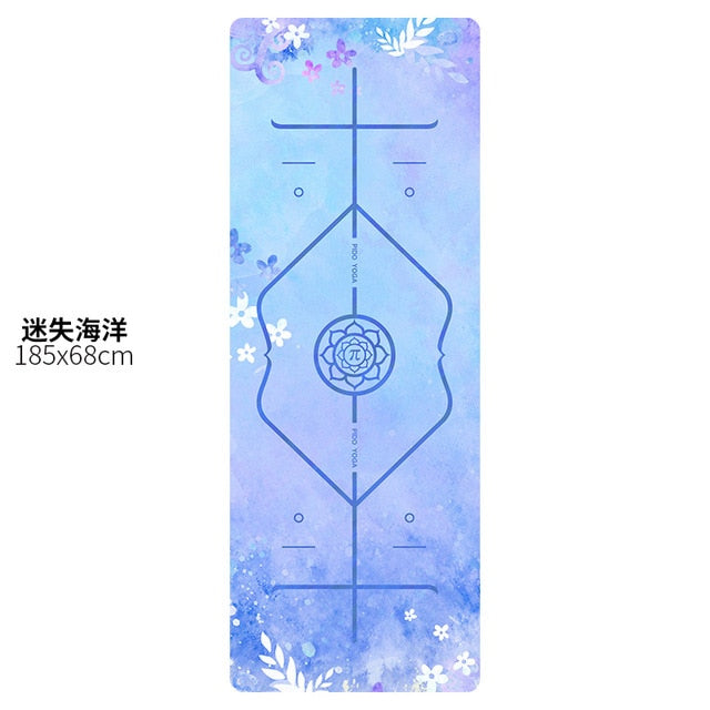 PIDO Natural Rubber Yoga Mat 185*68*0.15cm Printing  Anti-skid And Wide Portable Folding Yoga Mat Suede Thin Blanket