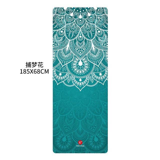 PIDO Natural Rubber Yoga Mat 185*68*0.15cm Printing  Anti-skid And Wide Portable Folding Yoga Mat Suede Thin Blanket