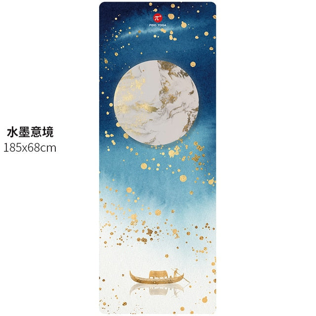 PIDO Natural Rubber Yoga Mat 185*68*0.15cm Printing  Anti-skid And Wide Portable Folding Yoga Mat Suede Thin Blanket