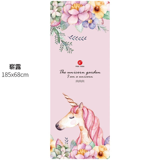 PIDO Natural Rubber Yoga Mat 185*68*0.15cm Printing  Anti-skid And Wide Portable Folding Yoga Mat Suede Thin Blanket