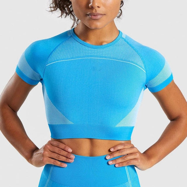 2pcs ultra seamless yoga set for women workout gym crop top high waist seamless leggings fitness gym clothing sports suit