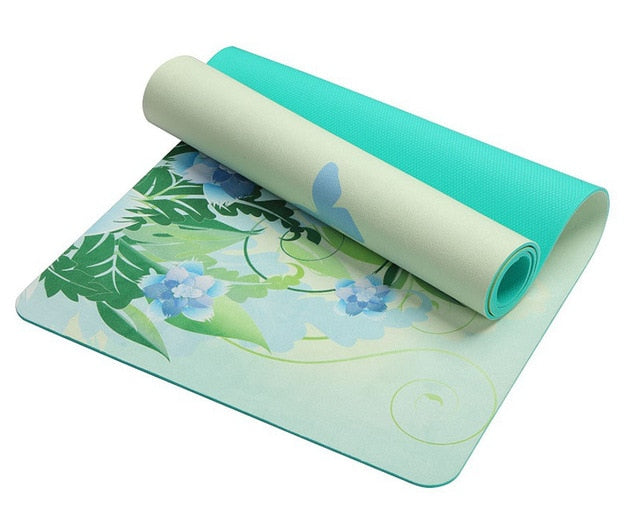 6 Mm Lotus Patroon Suède Tpe Yoga Mat Pad Non-Slip Afslanken Oefening Fitness Gymnastiek Mat Body Building Esterilla pilates