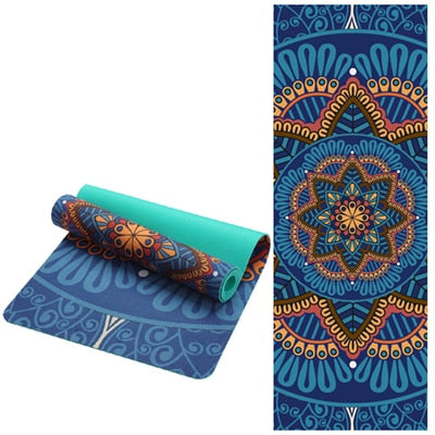 6 Mm Lotus Patroon Suède Tpe Yoga Mat Pad Non-Slip Afslanken Oefening Fitness Gymnastiek Mat Body Building Esterilla pilates