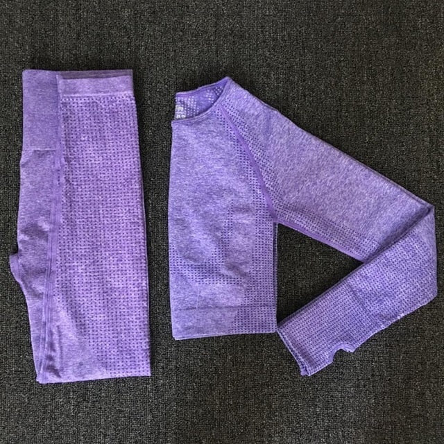 2020 Women Seamless yoga set Fitness Sports Suits GYM Cloth Yoga Long Sleeve Shirts High Waist Running Leggings Workout clothing