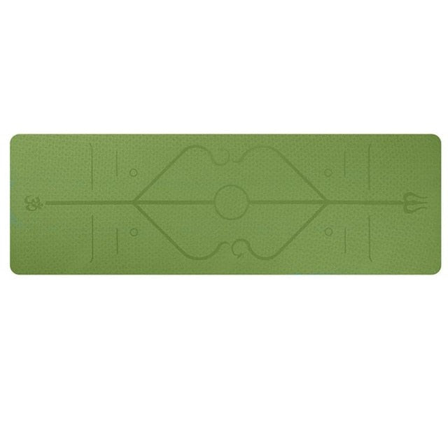 1830*610*6mm tpe tapete de yoga com linha posição não deslizamento tapete para iniciante esteiras ginástica da aptidão ambiental