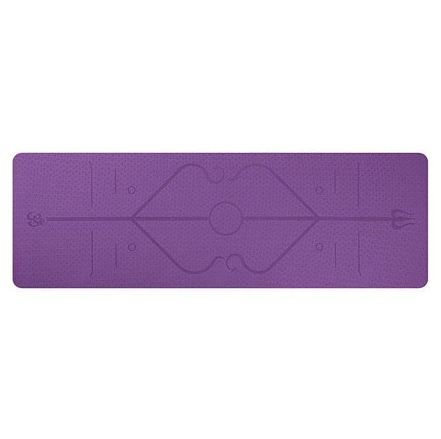 1830*610*6mm tpe tapete de yoga com linha posição não deslizamento tapete para iniciante esteiras ginástica da aptidão ambiental