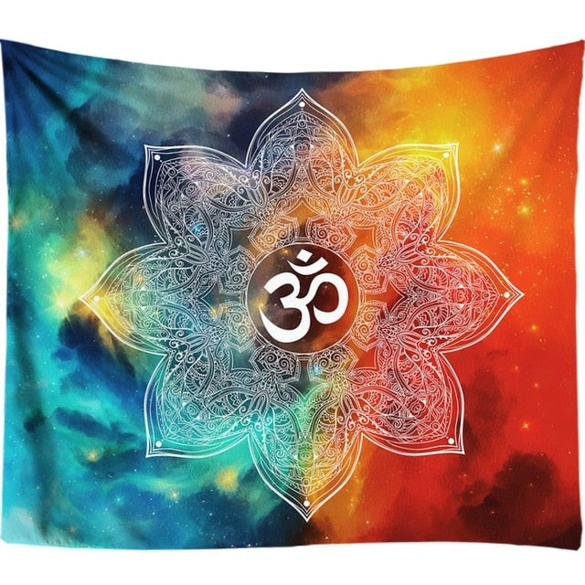 3D Chakra Tapestry Ombre Galaxy Psychedelic Tapestry Boho Decor Mandala Tapestry Wall Hanging Hippie Tapestries Yoga Mat Cool