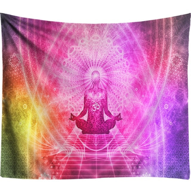 3D Chakra Tapestry Ombre Galaxy Psychedelic Tapestry Boho Decor Mandala Tapestry Wall Hanging Hippie Tapestries Yoga Mat Cool