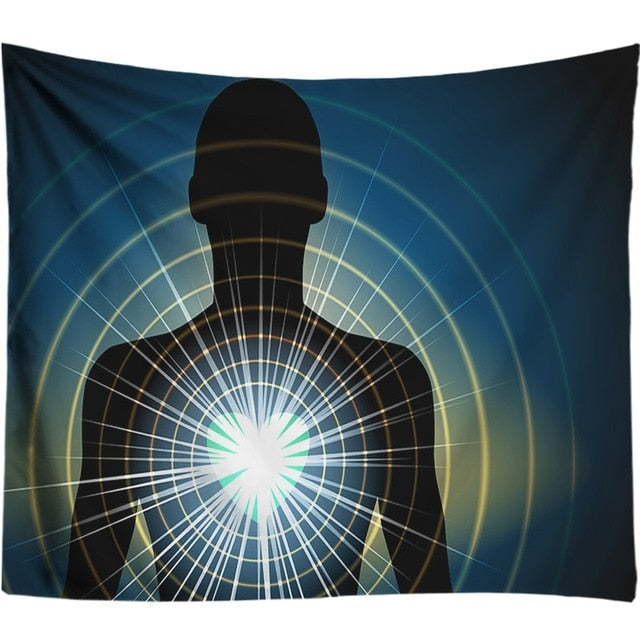 3D Chakra Tapestry Ombre Galaxy Psychedelic Tapestry Boho Decor Mandala Tapestry Wall Hanging Hippie Tapestries Yoga Mat Cool