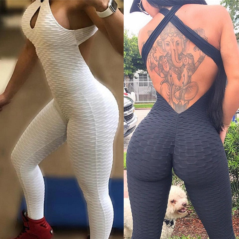Women Bodysuit Yoga Sport Sets Fitness Clothing Women's One-Pieces Sports Suit Workout Gym Fitness Jumpsuit Pants Sexy Yoga Set