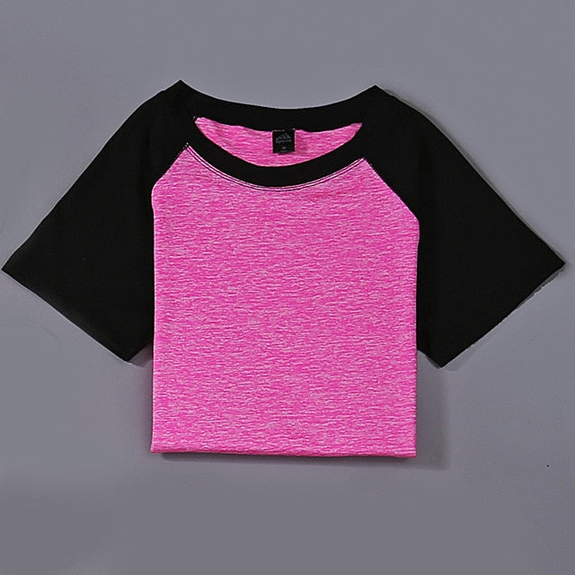 BLESSKISS Yoga Shirt Sport Running Quick Dry Tank Elastic Fitting Tshirt Fitness Women GYM Top Clothing Workout T Shirt Wear